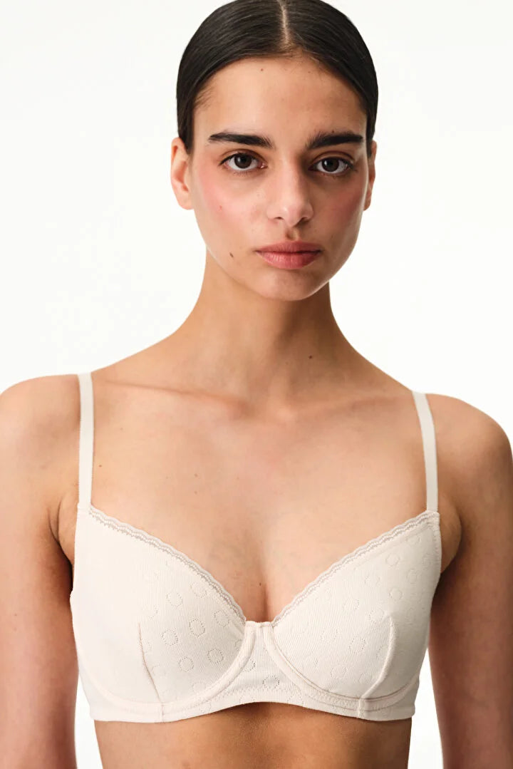 Penti Cream Pink Underwired Pointelle Bra