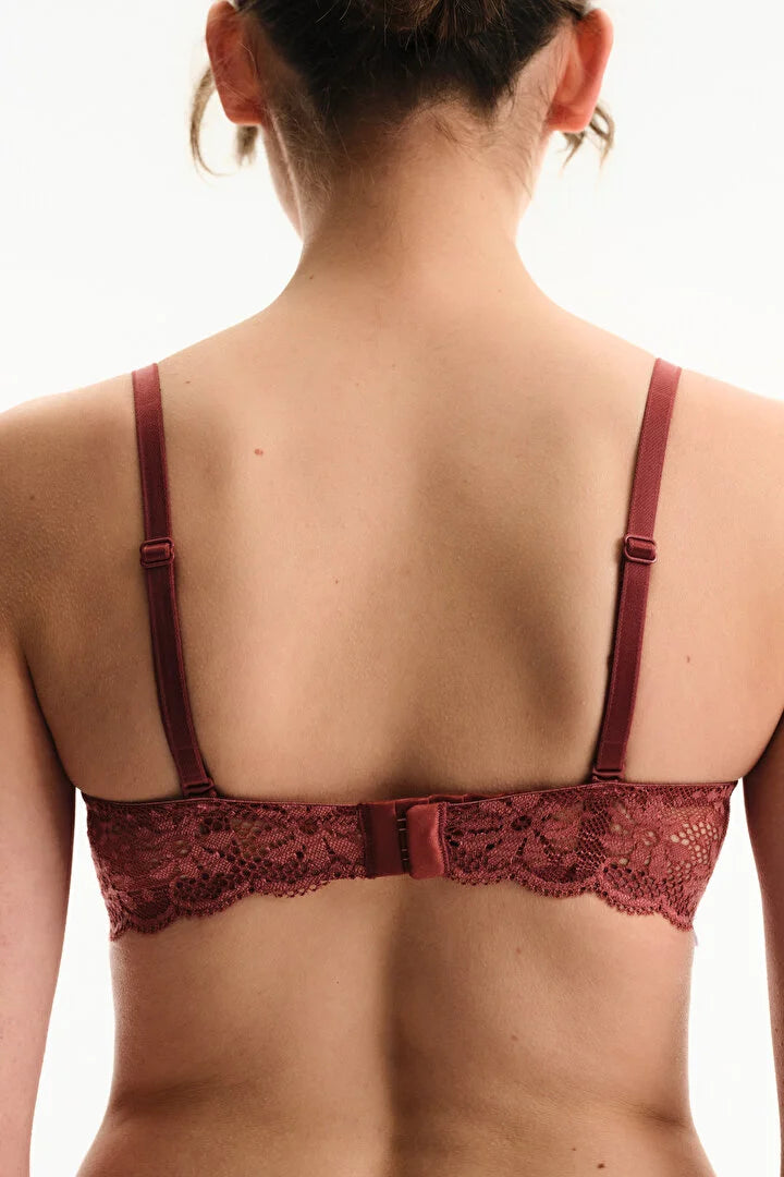 Penti Burgundy Push Up Lace Bra