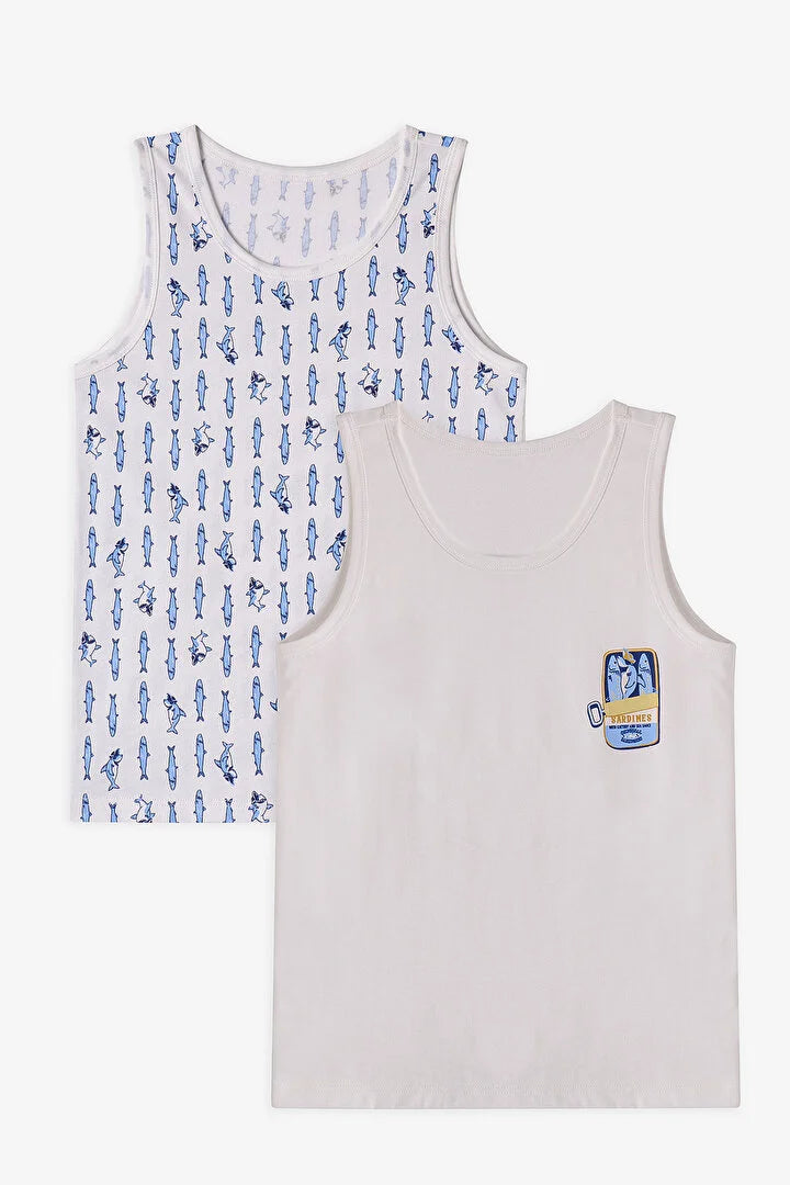 Penti Off White Boys Sardines 2in1 Tank