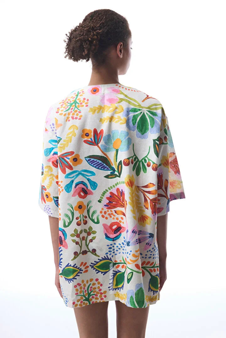 Penti Ila Multi Color Pareo With Floral Design