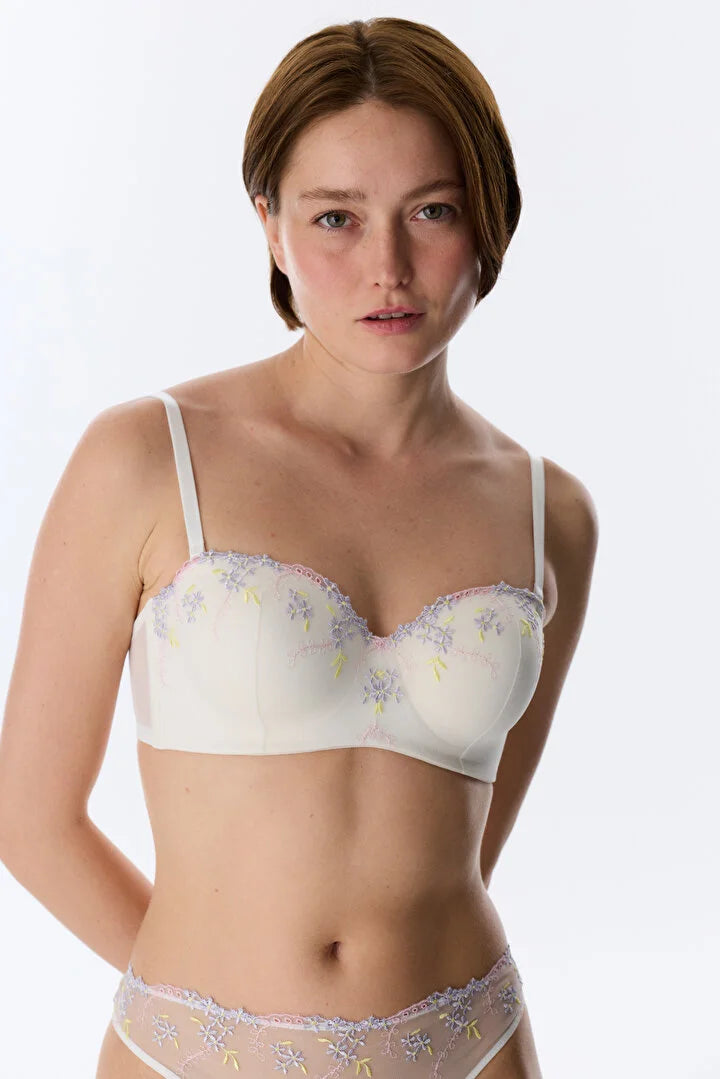 Penti Off White Strapless Broderie Bra