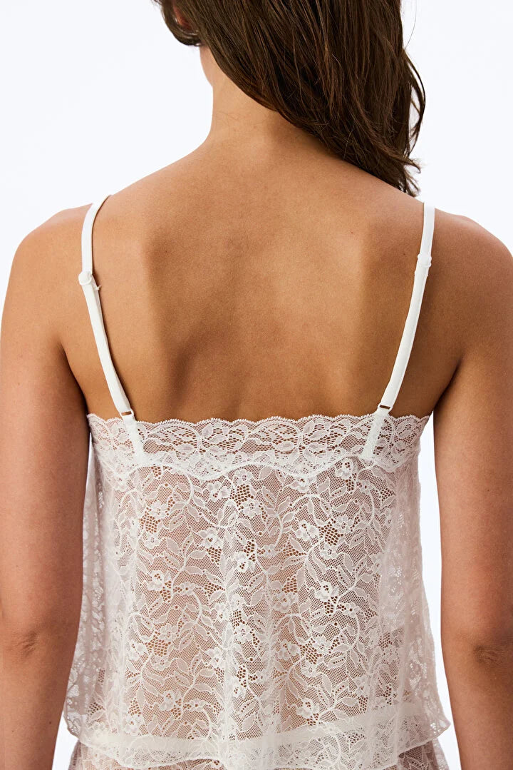 Penti Off White Lace Tank Top