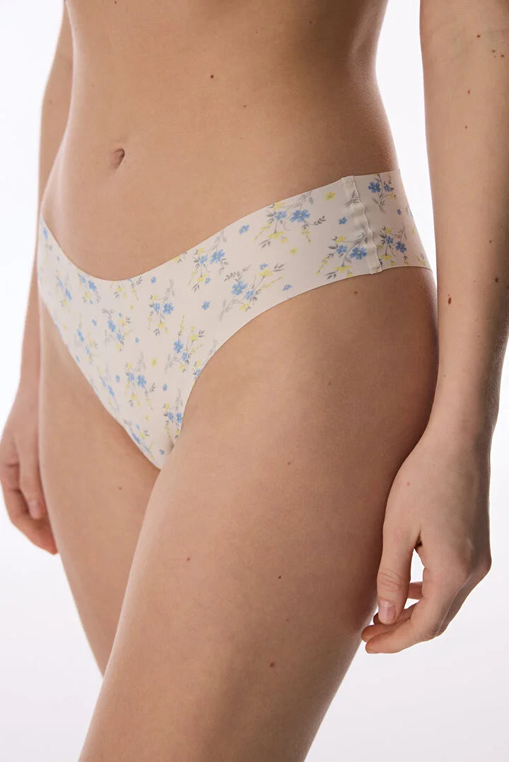 Penti Beige Patterned Laser Cut Brazilian