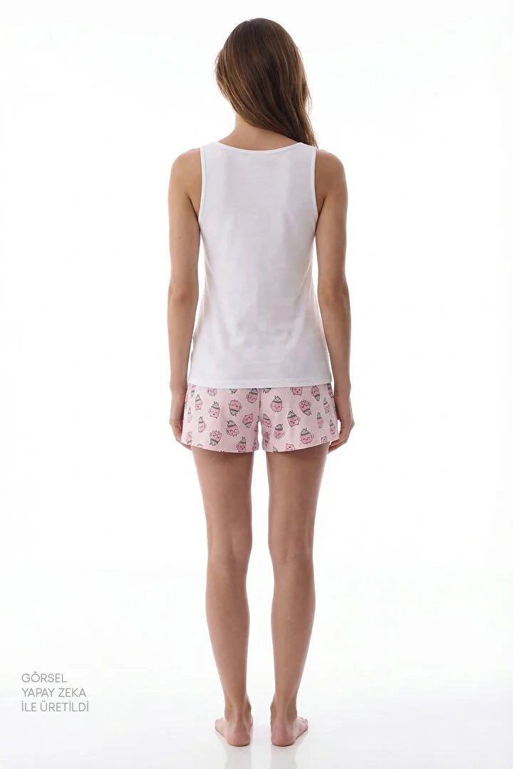 Penti Light Pink Milkshake Shorts Pajama Set