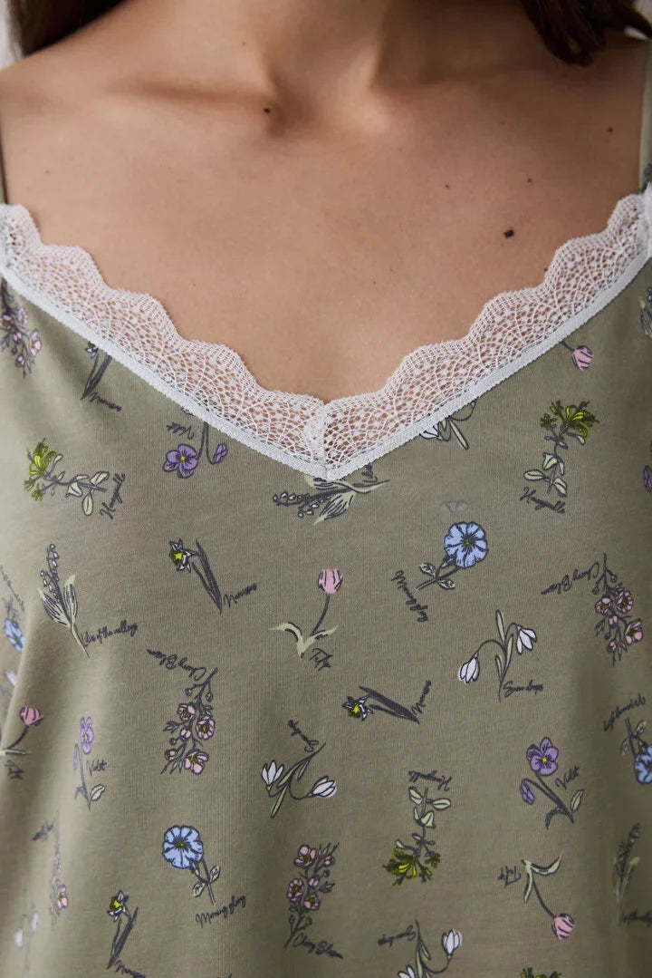 Penti Irish Printed Short Khaki Pj Set