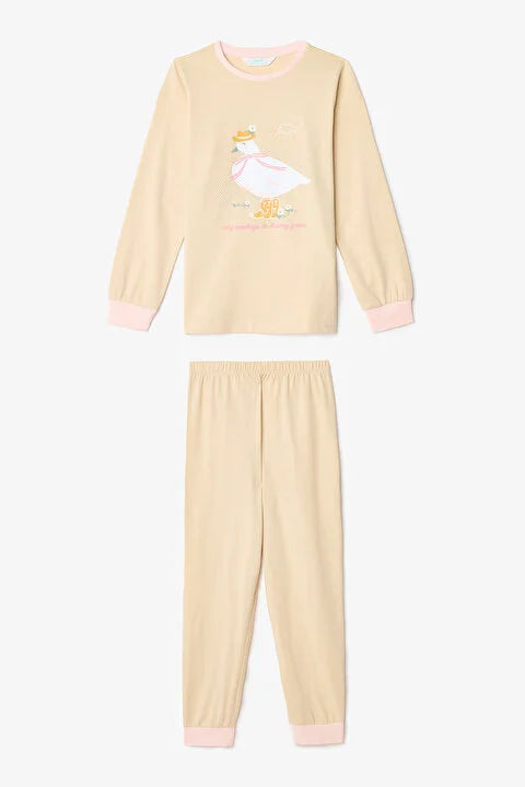 Penti Girls Cowboy Goose Floral Long Sleeve 2-Piece Pajama Set