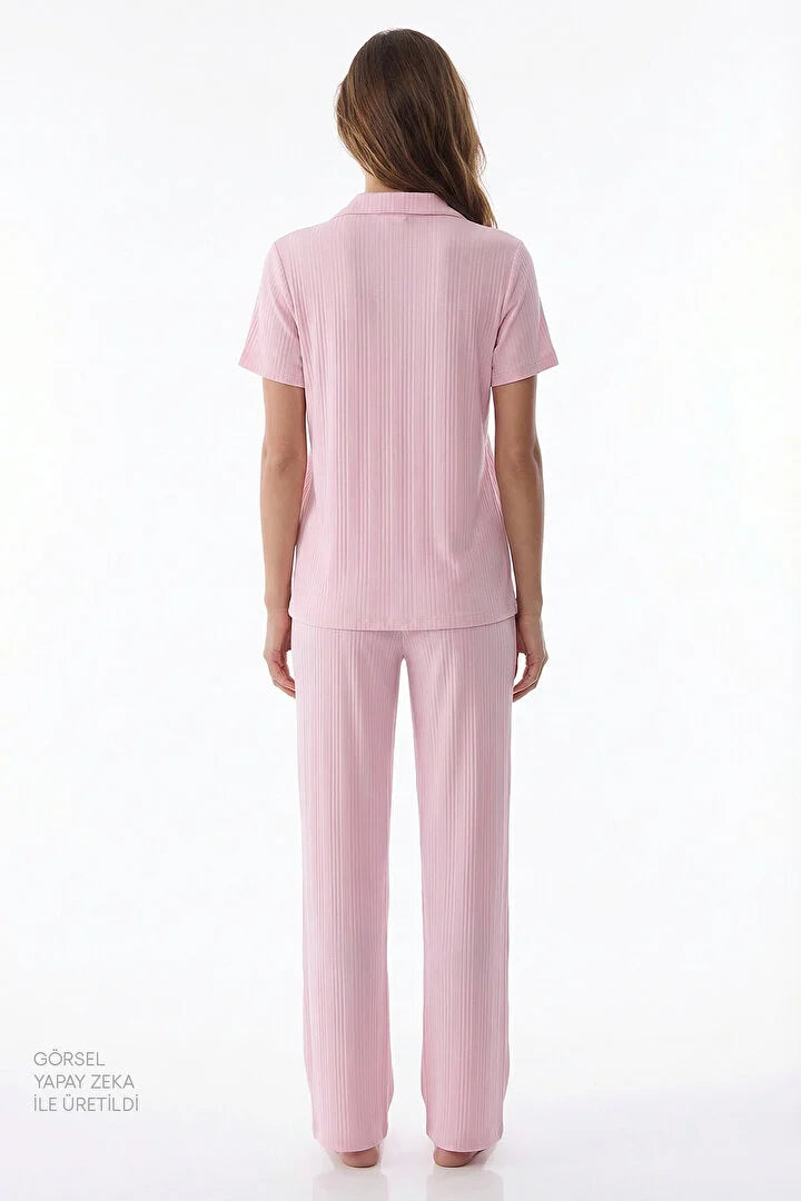 Penti Pink Shirt & Pants Pajama Set