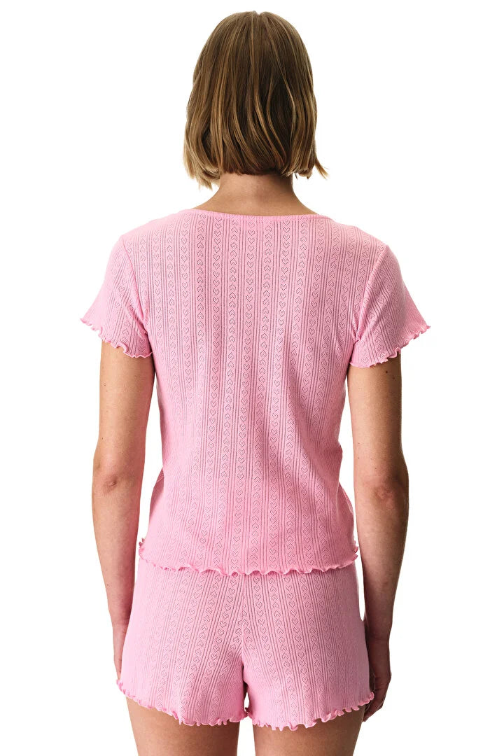 Penti Pink Pointel Shorts Pajama Set