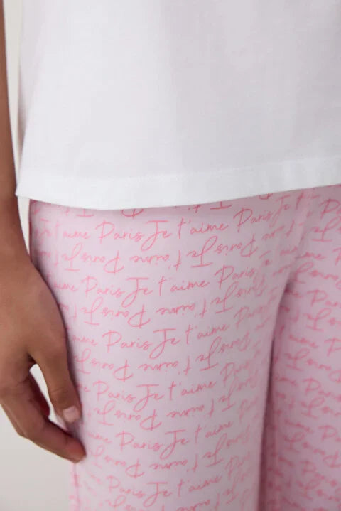 Penti Loves Paris Pant Light Pink Pj Set
