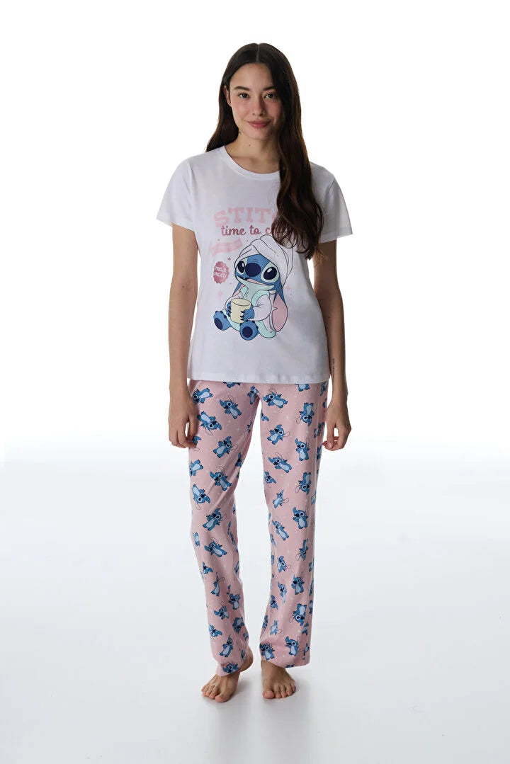 Penti Pink "Stitch Ohana" Pants Pajama Set