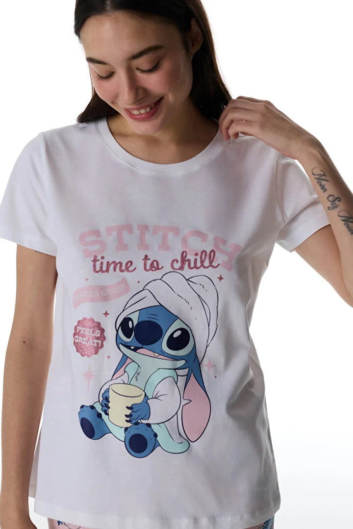 Penti Pink "Stitch Ohana" Pants Pajama Set