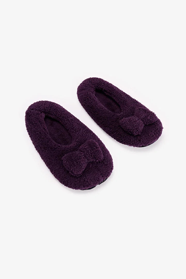 Penti Dark Purple Softy Bow House Slippers