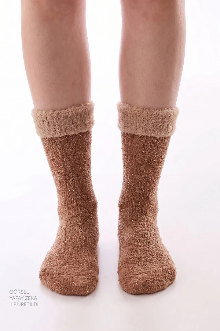 Penti Beige Latte Fluffy Ankle Socks