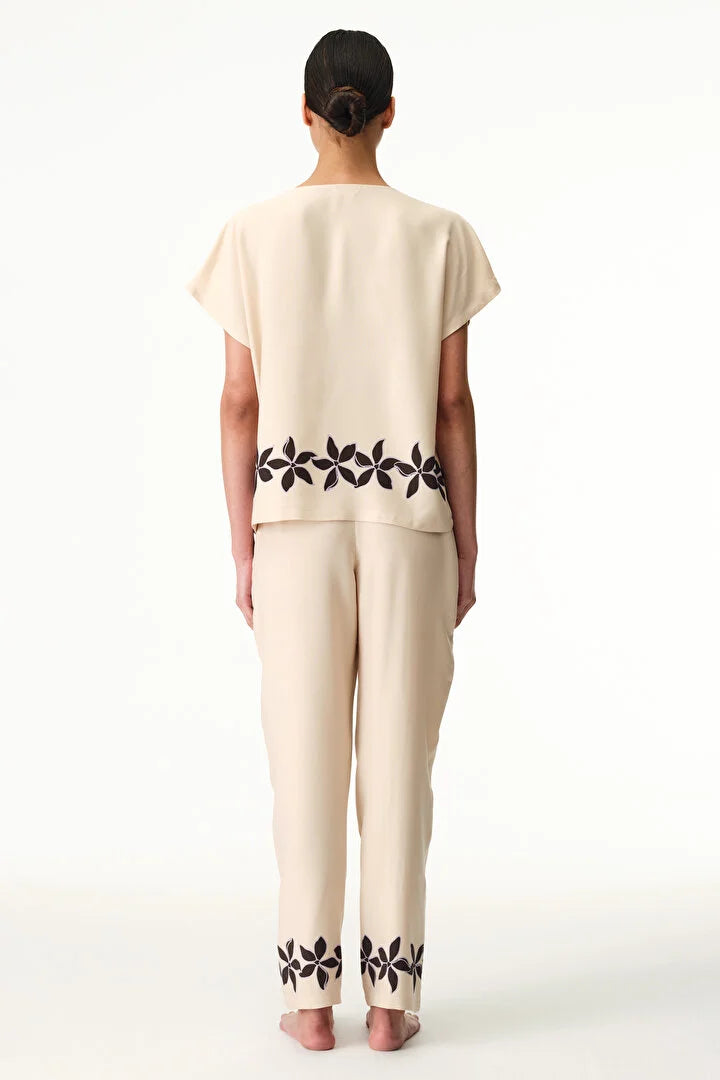 Penti Pastel Beige Petal Shirt & Pants Pajama Set