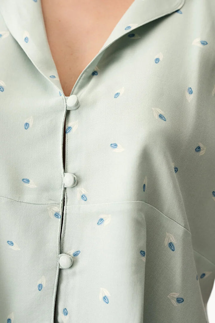 Penti Light Green Serenity Shirt & Pants Pajama Set