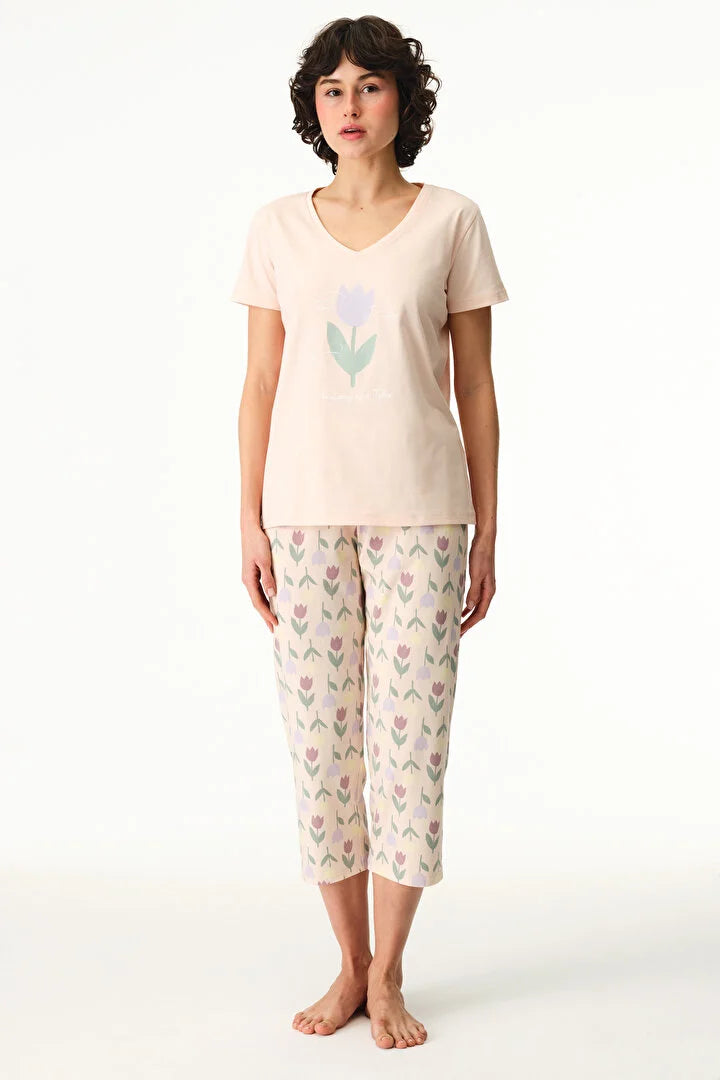Penti Colorful Tulips Capri Pajama Set