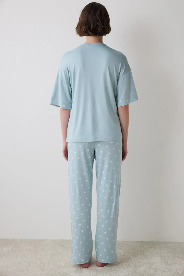 Penti Green Shirt Pant Pj Set