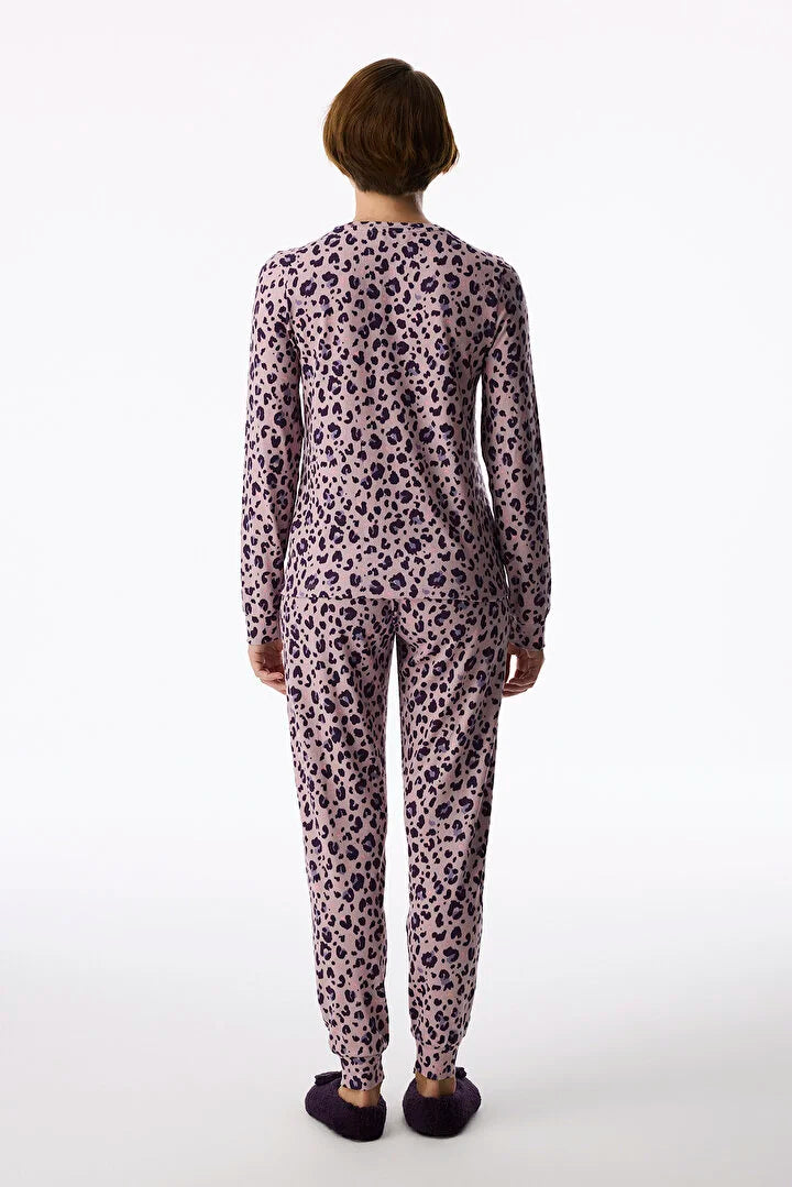 Penti Lilac Midnight Mood Pantolon Animal Print Long Sleeve Pyjama Set