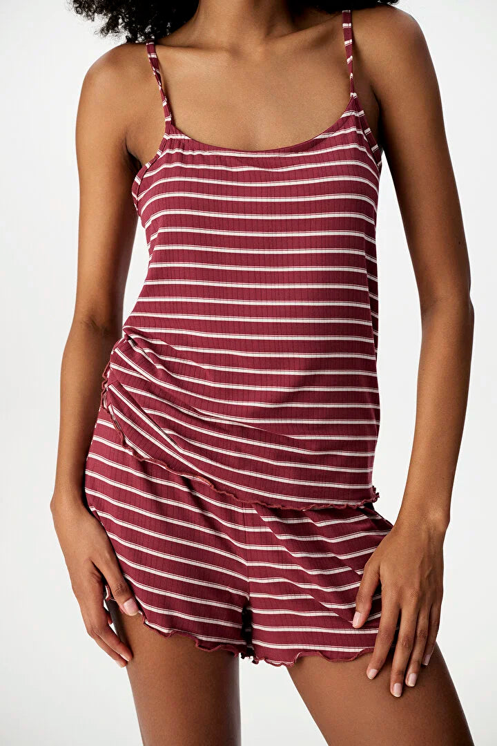 Penti Burgundy Shorts Pyjama Set