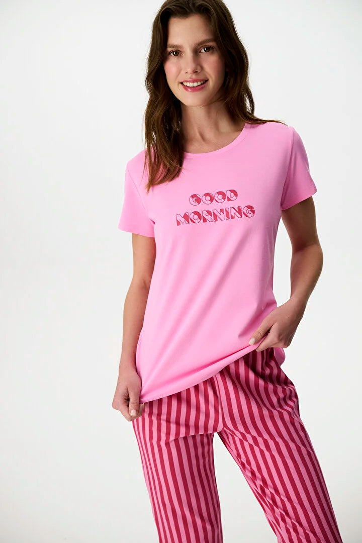 Penti Pink Morning Capri Pyjama Set