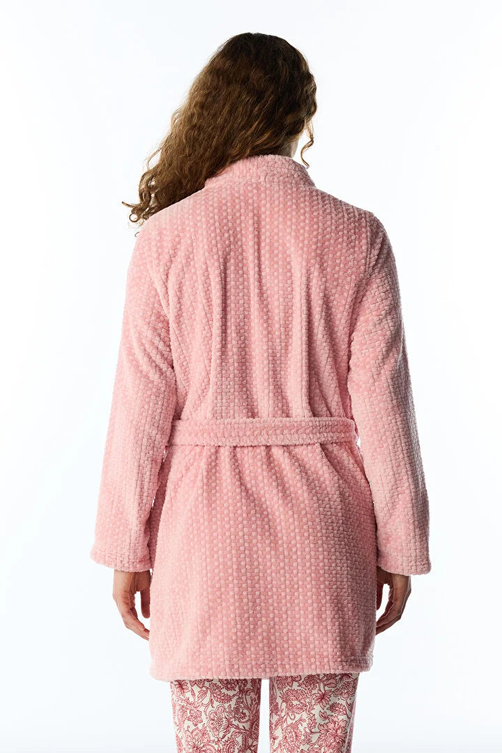 Penti Pink Countryside Fluffy Long Sleeve Robe