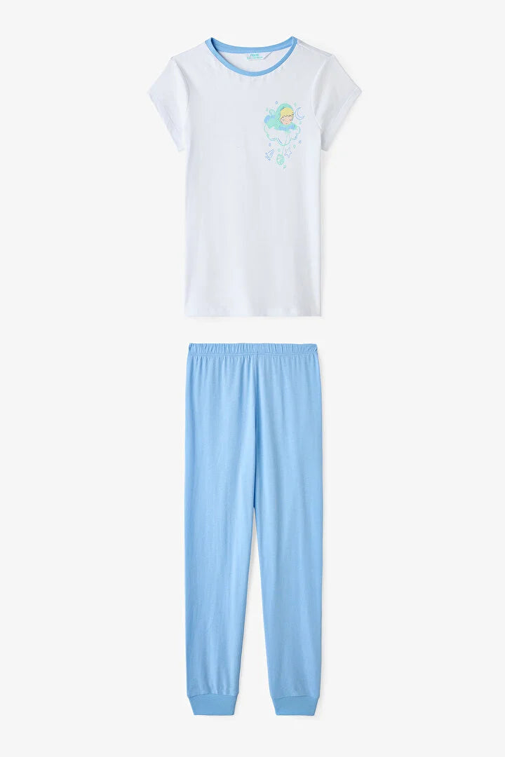 Penti Light Blue Boys Striped Space 2in1 Pajama Set