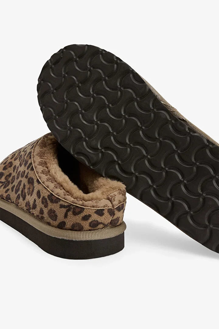 Penti Beige Leopard Patterned Home Slippers