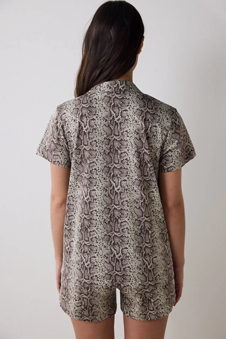 Penti Printed Shirt Shorts Pj Set