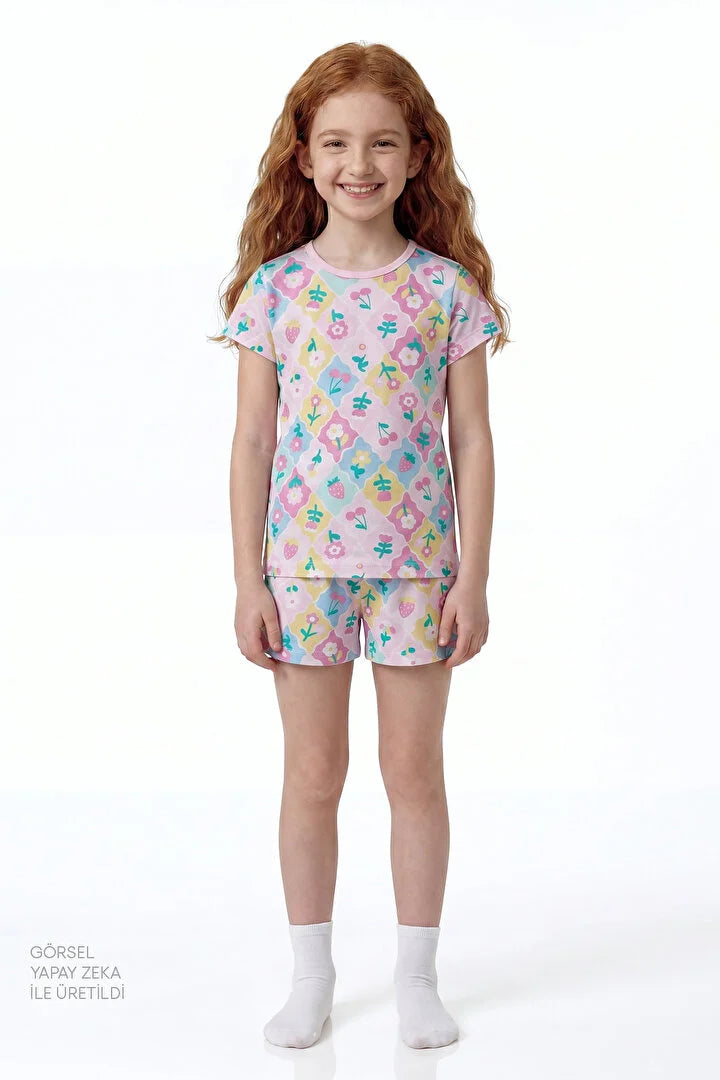 Penti Light Pink Girls Cherry,Berry 2in1 Pajama Set