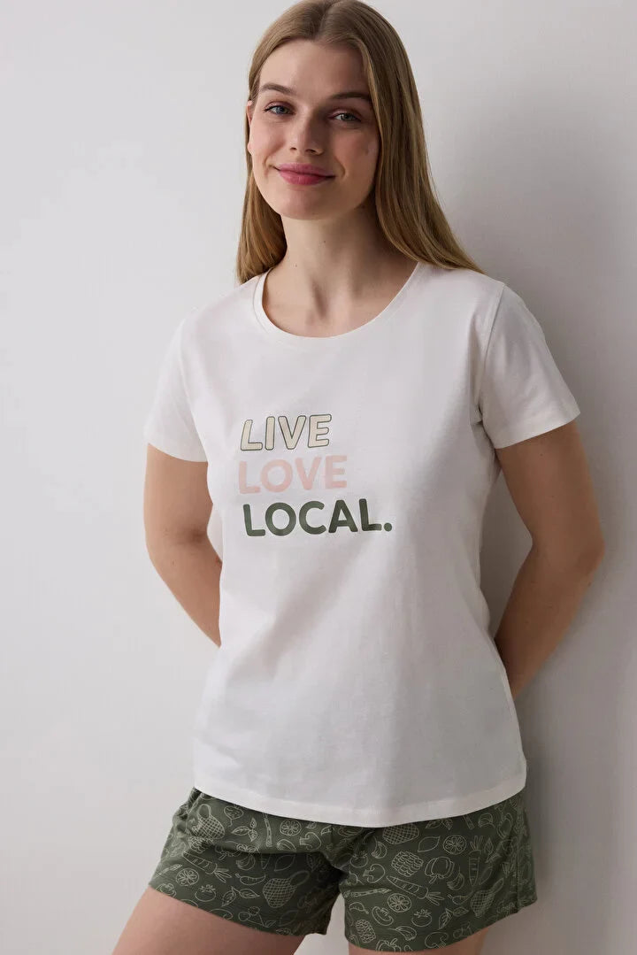 Penti "Live Love Local " Short Mutli Color Pj Set