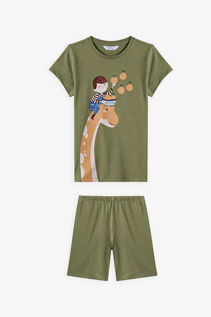 Penti Khaki Boys Dino in The Field 2in1 Pajama Set