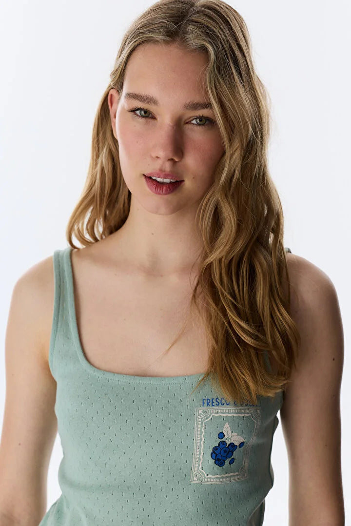 Penti Light Green Dolce Pointel Shorts Pajama Set