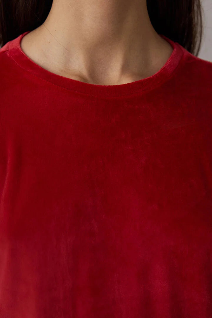 Penti Red Comfy Time Crew Neck Plaid Pajama Set