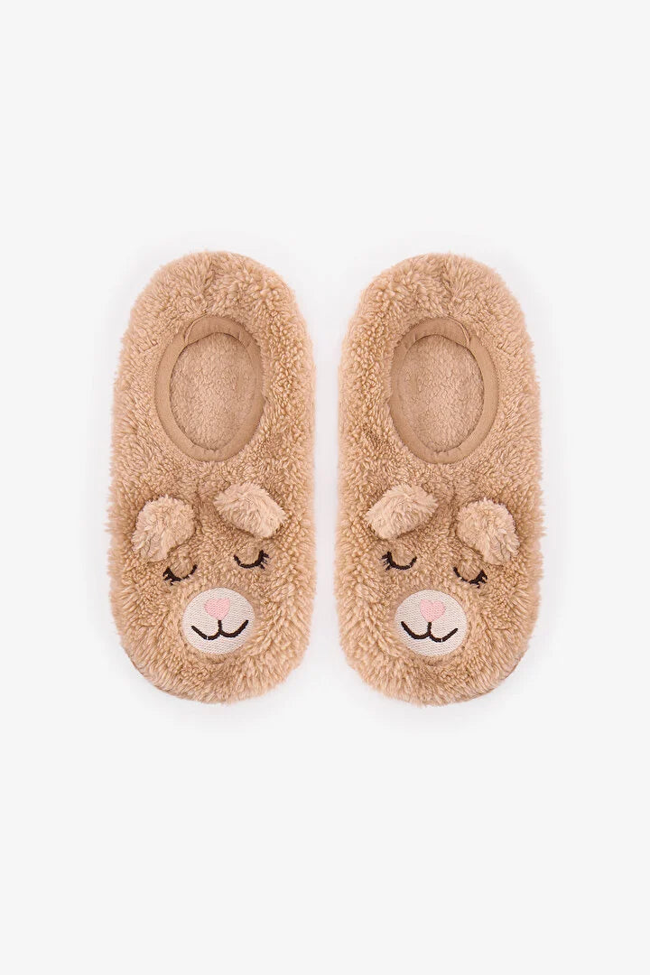 Penti Beige Happy Bear Slipper Socks