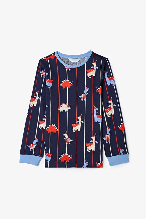 Penti Boys Carousel Patterned Dino Carnaval 2-Piece Pajama Set