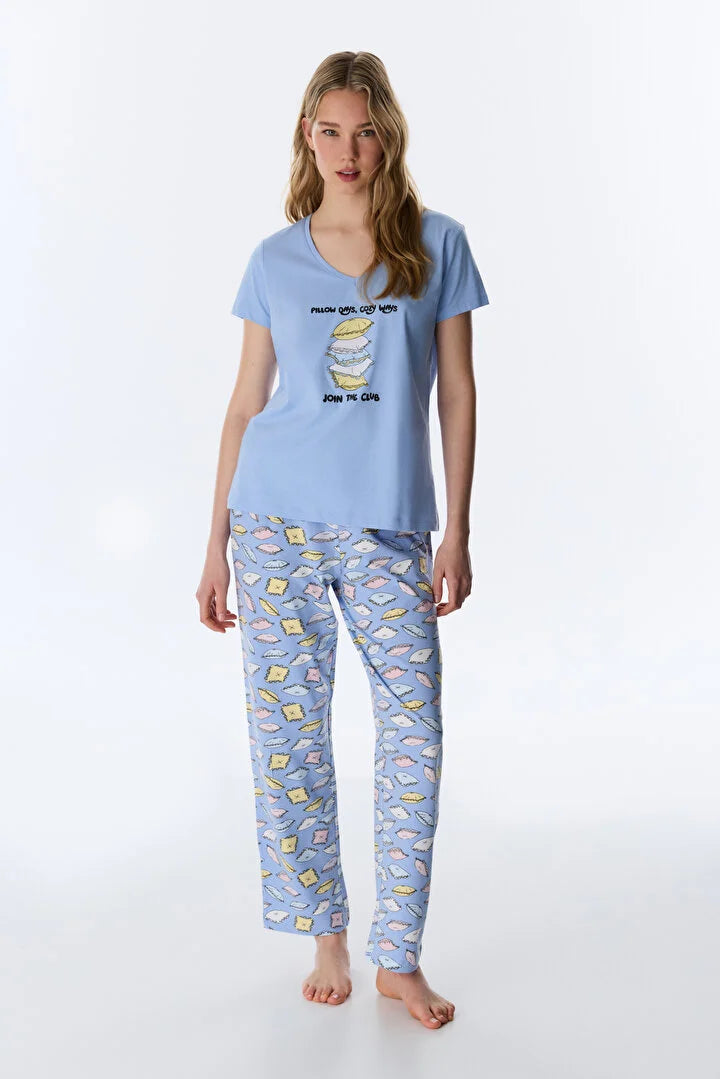 Penti Blue Pants Pajama Set