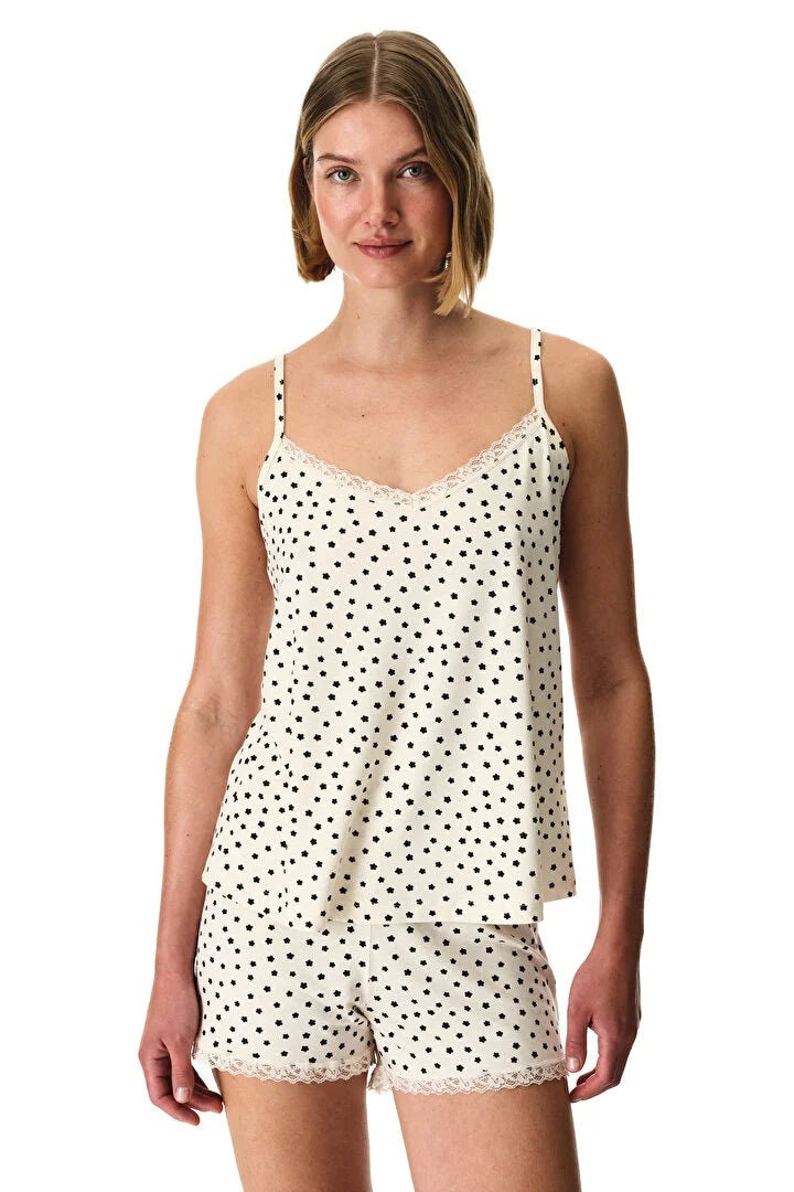 Penti Beige Fleur Shorts Pyjama Set