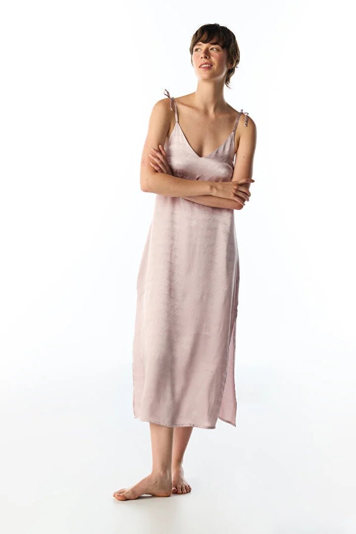 Penti Pastel Pink Dreamy Satin Slogan Print Nightgown