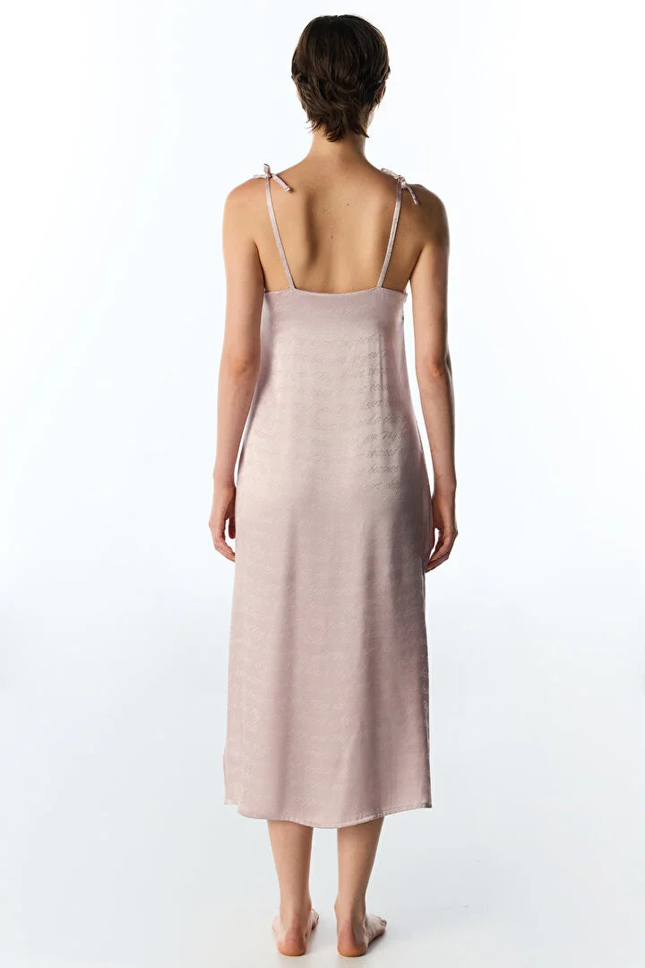 Penti Pastel Pink Dreamy Satin Slogan Print Nightgown