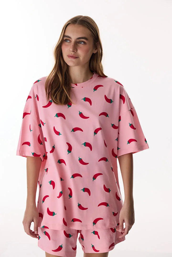 Penti Pink Chill Days Shorts Pajama Set
