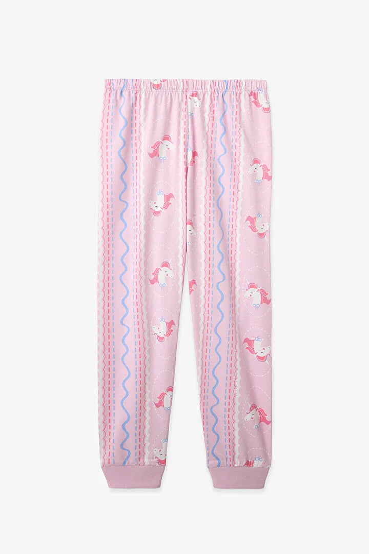 Penti Girl Light Pink Sleepy Corn Long Sleeved 2-Pack Pyjama Set