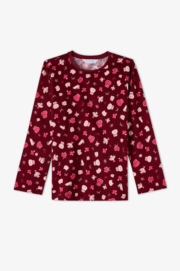 Penti Rose Pink Cotton Long-Sleeved 2-Piece Pajama Set
