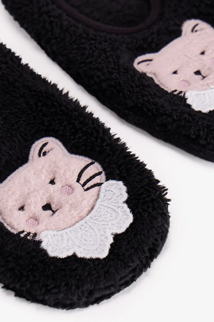 Penti Black Midnight Mood Cat Print Slipper Socks