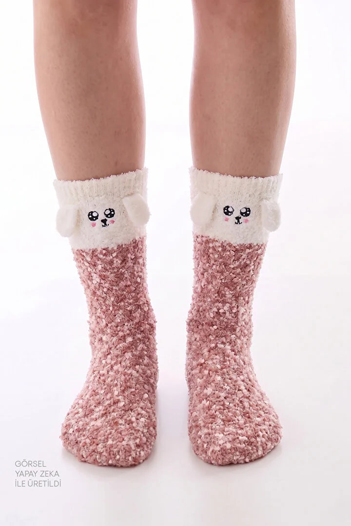 Penti Soft Pink Happiness Dog Print Ankle Socks