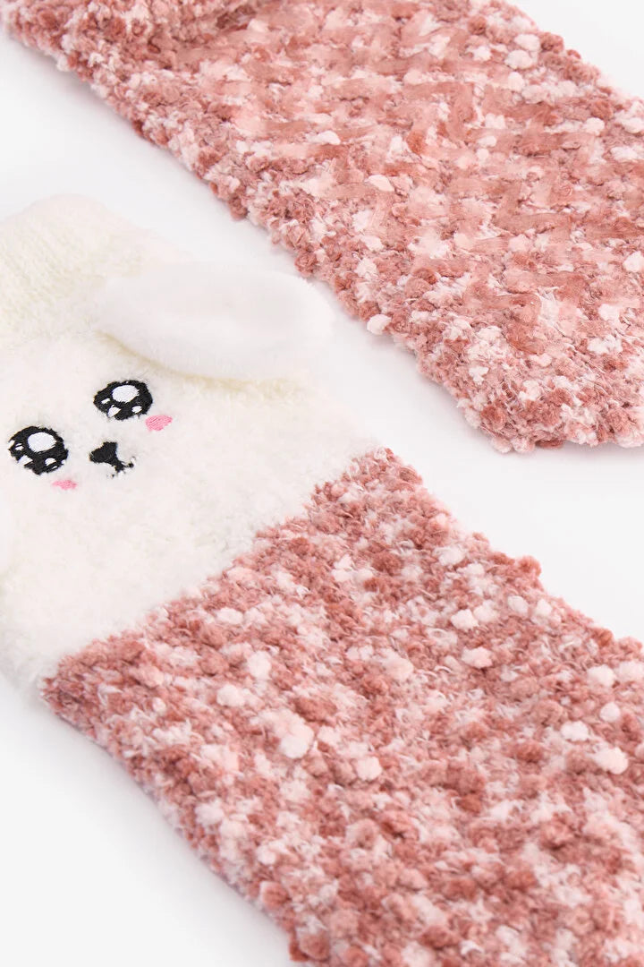 Penti Soft Pink Happiness Dog Print Ankle Socks