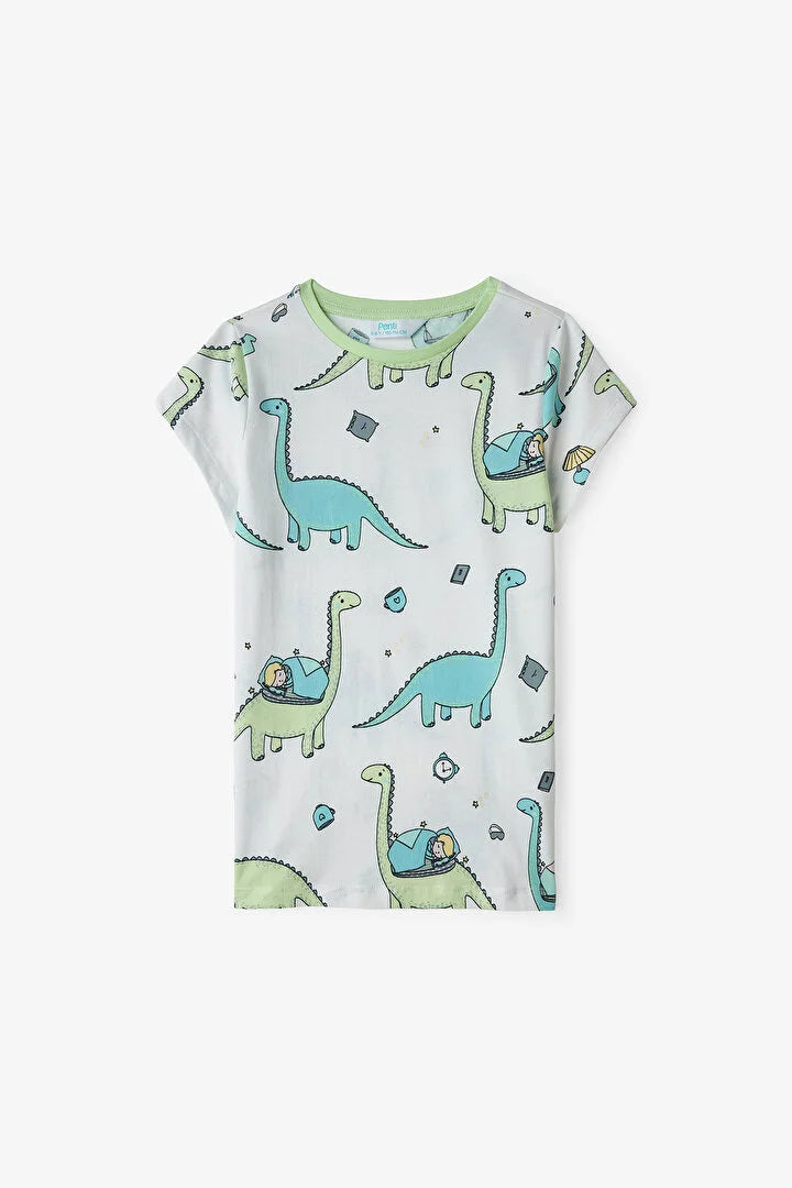 Penti Light Green Boys Sleepasaurus 2in1 Pajama Set