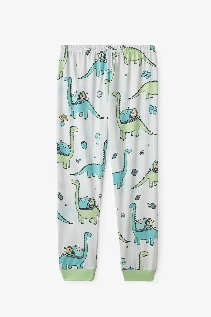 Penti Light Green Boys Sleepasaurus 2in1 Pajama Set