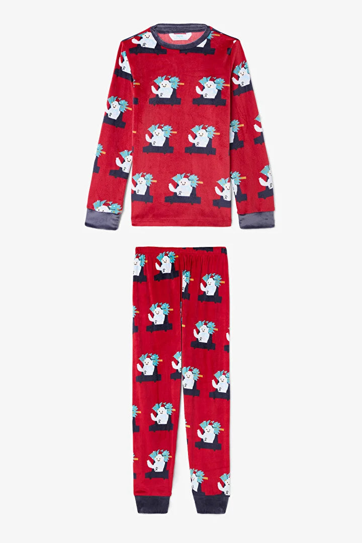 Penti Red Boys Car Patterned Pajama Set