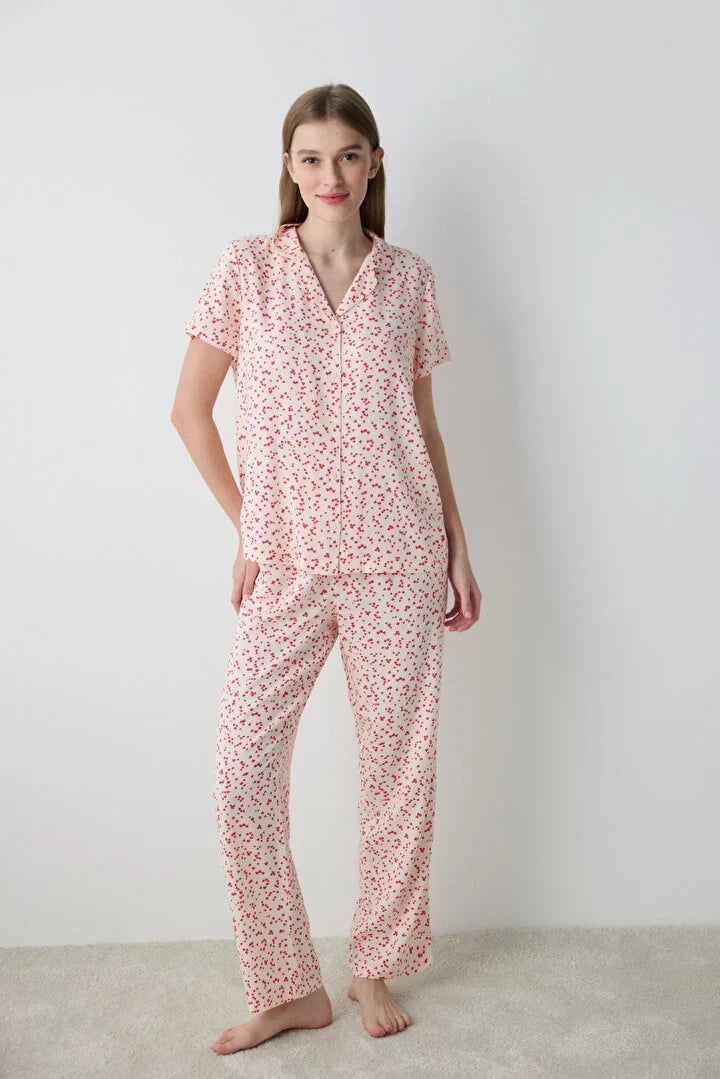 Penti Loves Paris Shirt Pant Cream Pj Set