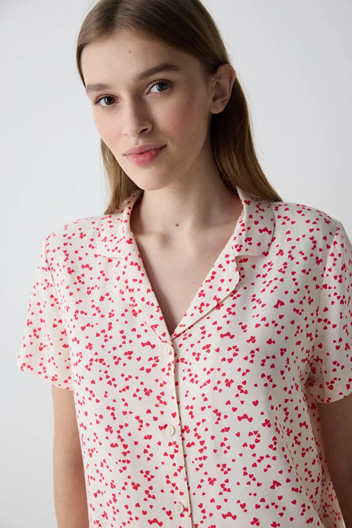 Penti Loves Paris Shirt Pant Cream Pj Set